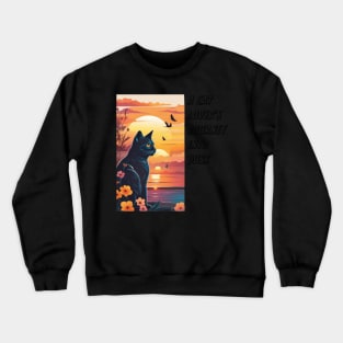 A Cat Lover's Journey into Dusk Crewneck Sweatshirt